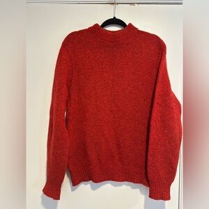 VTG 70s LL Bean Mens Sz:S Wool/nylon Blend Minimalist Crewneck red sweater